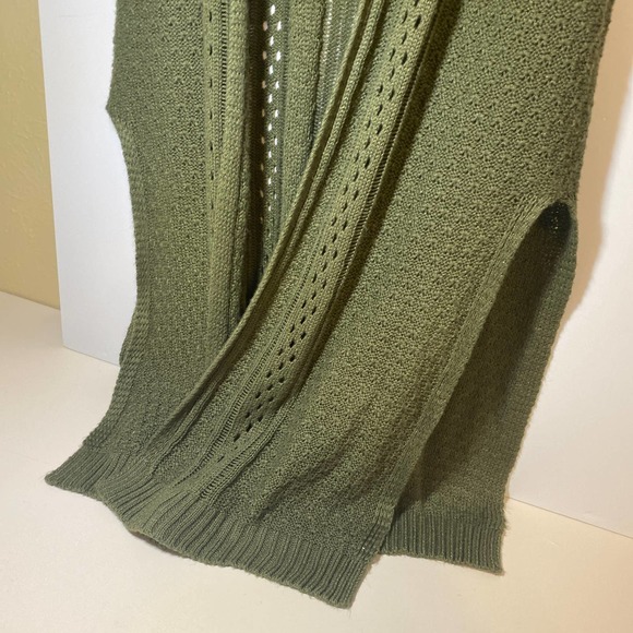 It’s Our Time Women Vest Cardigan Boho Sleeveless Large Green - Picture 7 of 8
